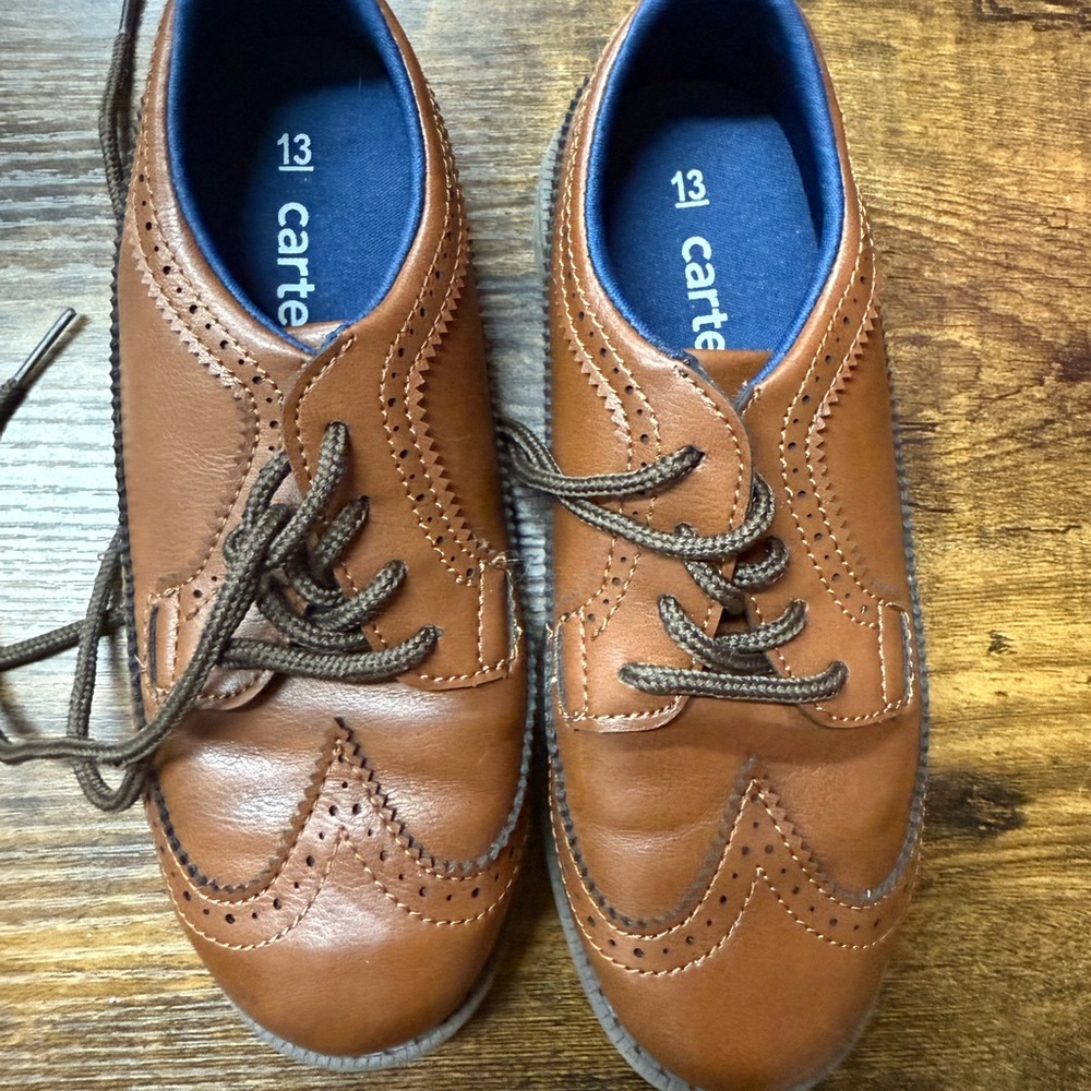 Carter's Tan Leather Boys Oxfords